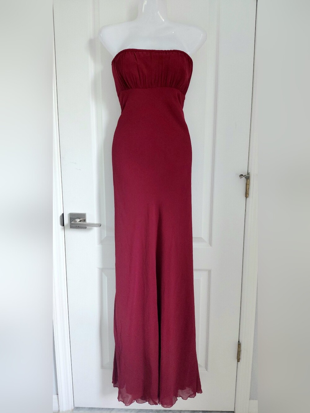 Nichole Miller Strapless Wine Maxi Dress/gown
